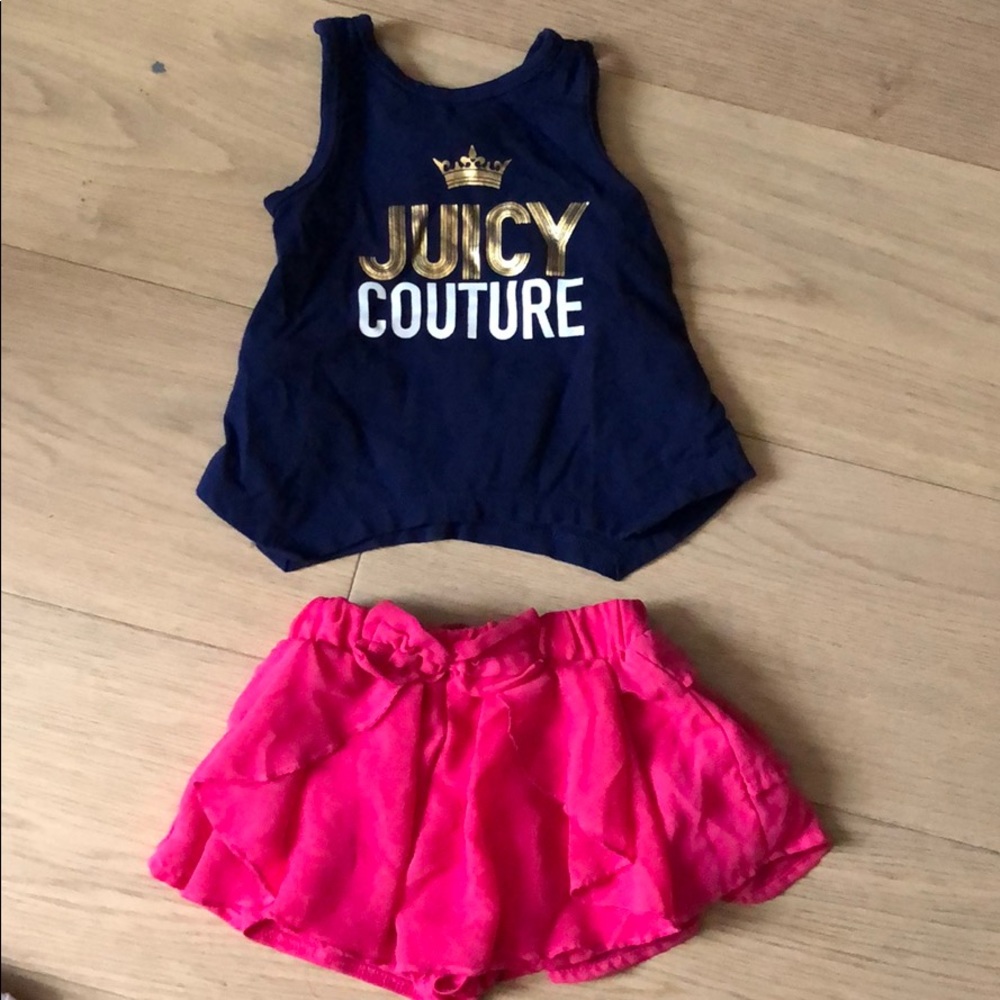 Juicy Couture Toddler Girl Blue Tank & Pink Skirt (Size: 3T)